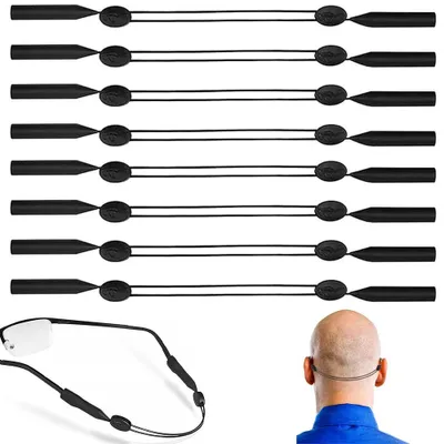 Produktbild von Brillenband – 8 Stück – 23–35 cm – Brillenkette – Brillenhalter – Sonnenbrillenband – Sportbrillenband – Verstellbar – Version für Erwachsene