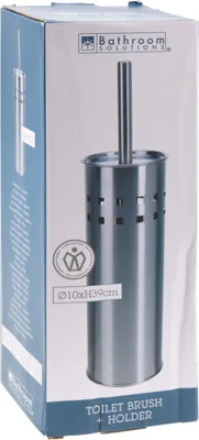 Immagine prodotto di Scopino per WC Bathroom Solutions con supporto, acciaio inox, 10x39 cm, argento