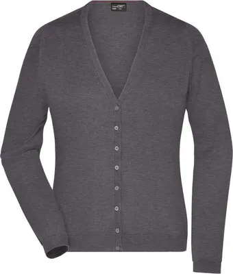 Produktbild von Klassische Baumwoll-Strickjacke anthracite-melange, Gr. L