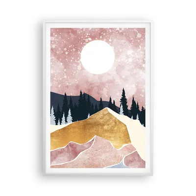 Produktbild von Gerahmtes Poster - Weißer Rahmen - Grafik Modern Landschaft - 70x100 cm - Wand Bild - Wanddeko - Wandbilder - Kunstposter - Wandposter - Bilderrahmen - Bilder - Kunstdruck - P2WPA70x100-4832