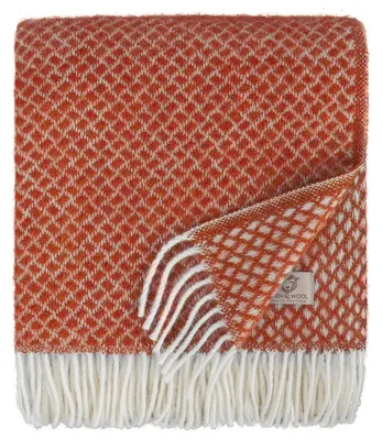 Wohndecke aus 100% Neuseeland-Wolle, Terracotta, 130x170 cm