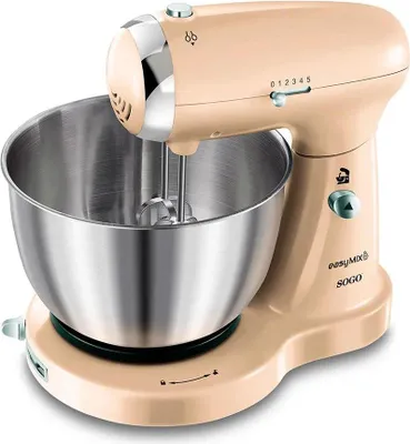 Image de Sogo BAT-SS-14506-CB, Mixeur sur socle, Beige, Broyage, Mélange, Fouettage, Pétrissage, 3,2 l, Plastique, Acier inoxydable