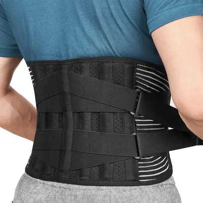 Produktbild von Rückenbandage mit Stützstreben und Verstellbare Zuggurte und Atmungsaktiver Nylonstoff ideal für Arbeitsschutz entlastet die Rückenmuskulatur - XXL