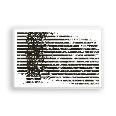 Produktbild von Gerahmtes Poster - Weißer Rahmen - Abstraktion Schwarz Gürtel - 91,5x61 cm - Wand Bild - Wanddeko - Wandbilder - Kunstposter - Wandposter - Bilderrahmen - Bilder - Kunstdruck - P2WAA91x61-4855