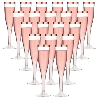 Plastik Champagnergläser 20 Stück 100 ml rosa Einweg