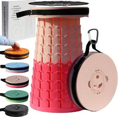 Obrázok produktu pre Ľahká skladacie stolička s vankúšom – teleskopická skladacie stolička pre dospelých s nosnosťou 450 kg – ideálna na kempovanie, outdoorové aktivity a ďalšie účely