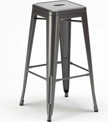 Produktbild von Barhocker 76cm aus stahl metall für bar und küche Steel Up - Grau