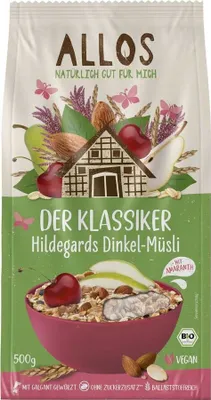 Zdjęcie produktu dla Allos 136215, 500 g, Gluten, Orzechy, 1477 kJ, 350 kcal, 4 g, 61,9 g