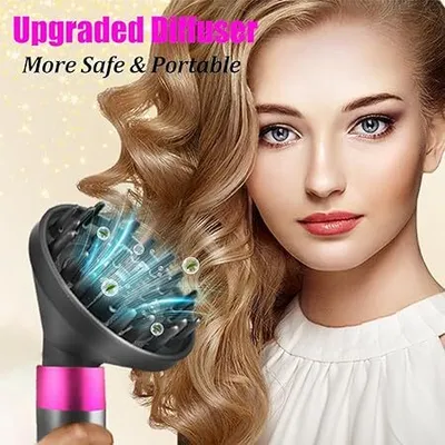 Produktbild von Novzep Tragbarer Diffusor-Aufsatz für Dyson Airwrap HS01/05 Styler, 11 x 12 cm, 1 Stück – verwandelt Styler in Haartrockner, für schnelles Trocknen, Formen natürlicher Locken & Wellen, Volumen & Struktur, Frizz-Reduzierung, reduziert Hitzeschäden.
