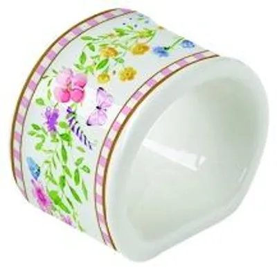 Produktbild von 4er Set Serviettenringe HAPPY EASTER mit Blumen aus Porzellan Easy Life