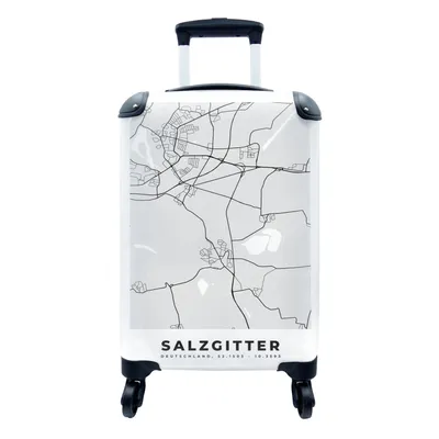 Produktbild von MuchoWow® Koffer Handgepäck Trolley Rollkoffer Kleine Reisekoffer mit 4 Rollen - Karte - Salzgitter - Deutschland - Karte - Stadtplan - Cabin Size < 55x40x23 cm & 55x40x20 cm - Fotokoffer - Kabinenkoffer - Boardgepäck - Reise-Box - Reisekoffer - Reisegepäck - Koffer mit Bild - Trolley für Kinder