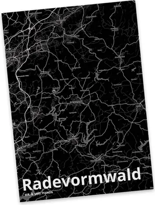 Produktbild von Mr. & Mrs. Panda Postkarte Radevormwald - Geschenk, Stadt, Ansichtskarten, Dorf Karte Landkarte Map Stadtplan, Postkarten, bildkarte, Ansichtskarte, Grußkarte