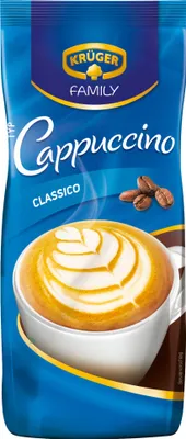 Produktbild von Krüger Family Cappuccino Classico 6er Pack (6x 500g Beutel) + usy Block