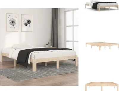Produktbild von vidaXL Massivholzbett Kiefer 140x200 cm - Betten & Bettgestelle