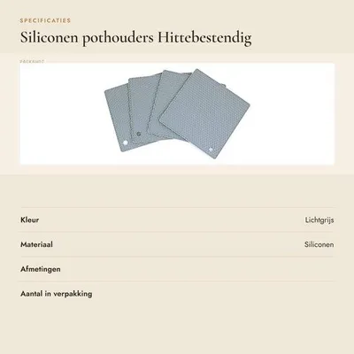 Immagine prodotto di Set di 4 sottopiatti in silicone – resistenti al calore – antiscivolo – versatile – durevoli e flessibili