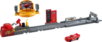 Produktbild von Disney Pixar Cars Disney und Pixar Cars Piston Cup Sprung- und Stunt-Rennstrecke-Spielset und Lightning McQueen Spielzeugauto, Rennauto- & Schienen-Set, 4 Jahr(e), Kunststoff, Metall, Mehrfarbig