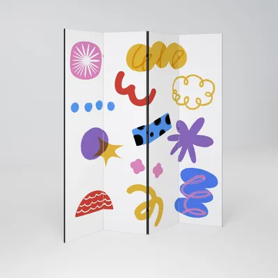 Produktbild von SpaceRebels Paravent Raumteiler - 4-teilig Raumtrenner, Druck 1-Seite - Raumtrenner - Trennwand Wohnung - Room Divider - Spanische Wand Deko Modern Sichtschutz