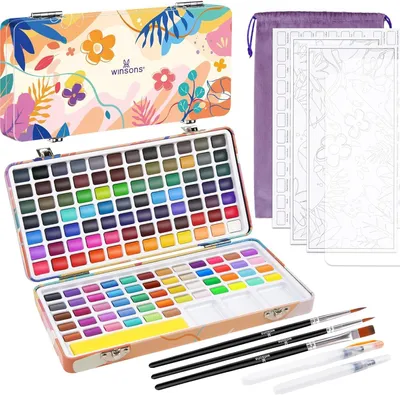 Obrázok produktu pre Sada Akvarelových Farieb 138 Farieb, Paleta, Štetce, Akvarelový Papier, Netoxické, pre Umeleckých Tvorcov