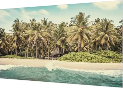 Produktbild von Fototapete - Wandbilder für Wohnzimmer - 416x254 - Dekorative Wandfolie - Modernes Design für Wanddekoration - Tapeten für Innenräume - Tropischer Strand