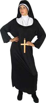 Produktbild von Nonnen Kostüm für Damen + Kreuz Gr. S-XXL, Größe:XXXL