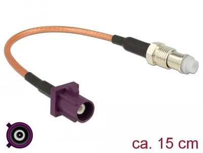 Produktbild von Delock Antennenkabel FAKRA D Stecker > FME Buchse RG-316 15 cm