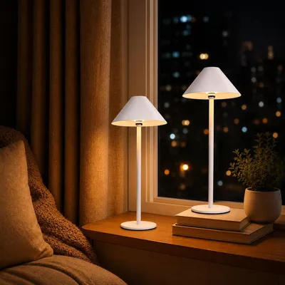 Immagine prodotto di Set da 2 lampade da tavolo a LED ricaricabili - Lampada da comodino magnetica romantica, luce d'atmosfera, luce decorativa senza fili per balconi, ristoranti e regali