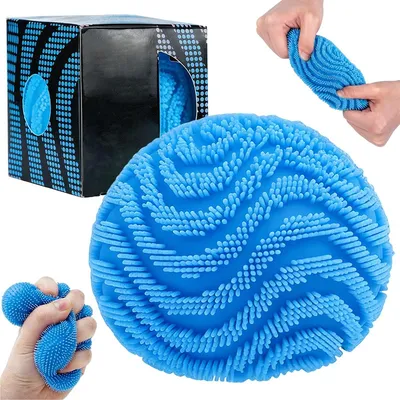 Produktbild von Plüschball Stressball, weicher Quetschball, Wellen-Anti-Stressball, Sensorikball, Fidget-Spielzeug für Kinder und Erwachsene