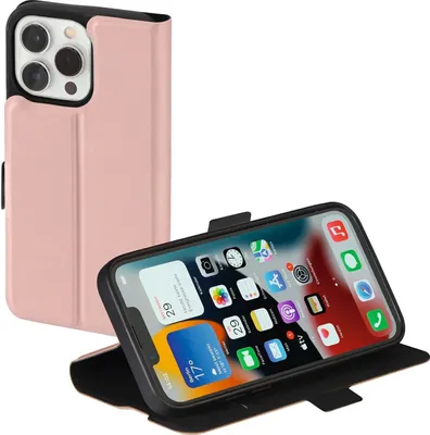 Productafbeelding van Hama Booklet Single 2.0 Cover Hoesje geschikt voor iPhone 13 Pro - Pasvakjes - Magnetische sluiting - Standfunctie - Roze