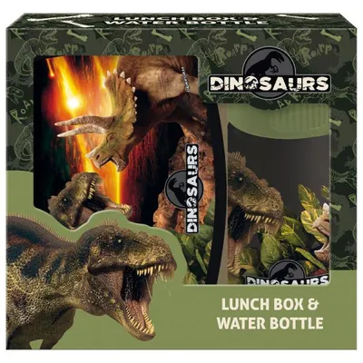 Produktbild von Derform ZSBADN18 Trinkflaschen- und Brotdosen-Set Dino