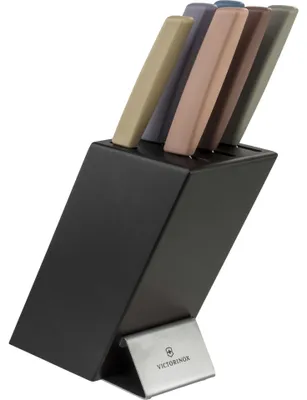 Immagine prodotto di Ceppo di coltelli Victorinox Swiss Modern 6 pezzi in legno di faggio colorato nero