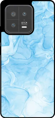 Produktbild von Smartphonica Handytasche Passend für Xiaomi 13 mit Marmordruck - TPU zurück Abdeckung Fall Marmor Design - Hellblau