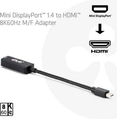 Immagine prodotto di Adattatore Club3d CLUB3D da Mini DisplayPort™ 1.4 a HDMI™ 8K60Hz M/F