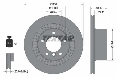 Produktbild von TEXTAR Bremsscheibe Artikel: 92261903