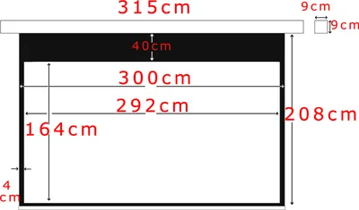 Immagine prodotto di 16:9 reflecta CrystalLine proiettore home cinema schermo a rullo 300 x 208 (292x164)cm (87704) / lunghezza custodia 315 cm / FULL HD / 3D / 4K / HDTV