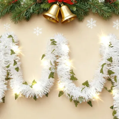 5m Kerstslinger mit LED-Beleuchtung und Timer, Tannengirlande