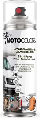 Produktbild von MotoColors Wohnwagen- & Camperlack 3 in 1 Farbe Sprühfarbe 400ml - Primer, Rostschutz, Lack