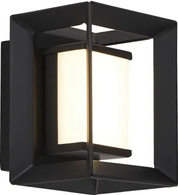 Obrázek produktu pro Nástěnné svítidlo kovové LED IP44 V: 10 cm černé bílé hranaté 3000 K teplé bílé světlo 78 lm Moderní koupelnové svítidlo Koupelna