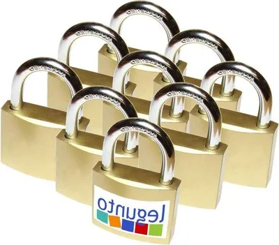 Immagine prodotto di 9 lucchetti uguali con chiave - Set di 9 lucchetti in acciaio antieffrazione con 54 chiavi - Serratura per armadietti - Lucchetto a chiave