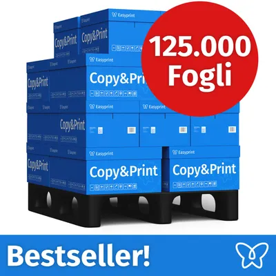 Immagine prodotto di NUOVO: Easyprint Carta per stampanti e fotocopie 125000 fogli 25 x 5000 A4 Premium Bianco brillante CIE 160 Vincitrice del test Certificata PEFC