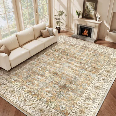 Productafbeelding van Omgoods - Vintage Wasbare Tapijt 160x230 cm met Bloemenpatroon