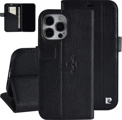 Immagine prodotto di Pierre Cardin iPhone 13 Pro Max Custodia a libro Backcover - Porta carte per 3 carte - Chiusura magnetica - Nero