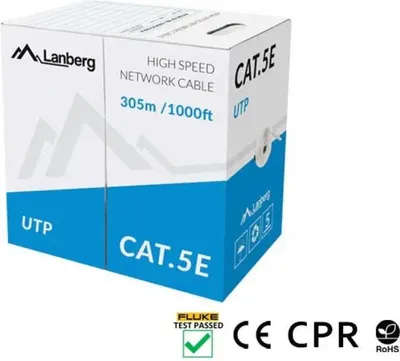 Zdjęcie produktu dla Lanberg LCU5-11CU-0305-S, 305 m, Cat5e, U/UTP (UTP), Szary