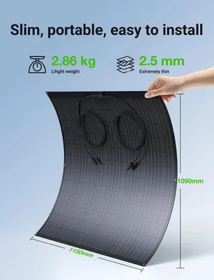 Zdjęcie produktu dla Elastyczne panele słoneczne - System solarny balkonowy - Giętkie panele - Przenośne ogniwa słoneczne