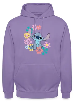 Produktbild von Lilo & Stitch | Stitch Mit Hawaiianischen Blumen Uni Hoodie, XXL, Lavendel