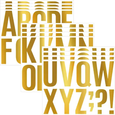 Productafbeelding van Gouden zelfklevende letters 10,1 cm - 136 stuks op 12 vellen
