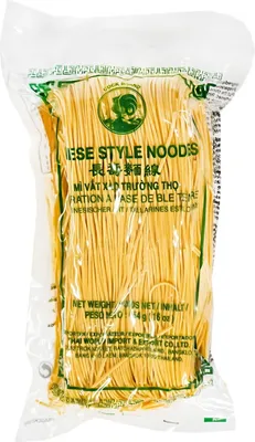 Produktbild von Cock Brand - Kurkuma Nudeln 454g | Chinesische Nudeln mit Kurkuma (Tumeric Powder)