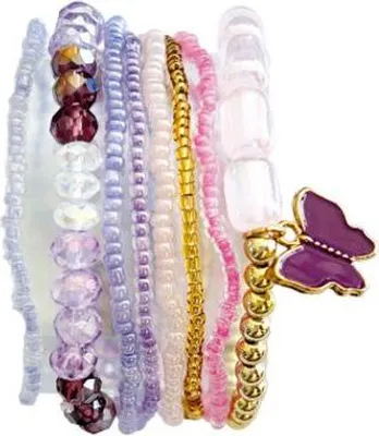 Produktbild von Glorex Armband-Set für 6-9 Armbänder DIY rosa-lila