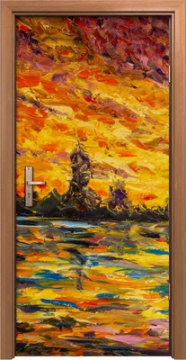 Produktbild von Türposter 90x200 cm Türaufkleber Türtapete Türfolie Klebefolie Deko Abstrakte Herbst Malerei Kunst