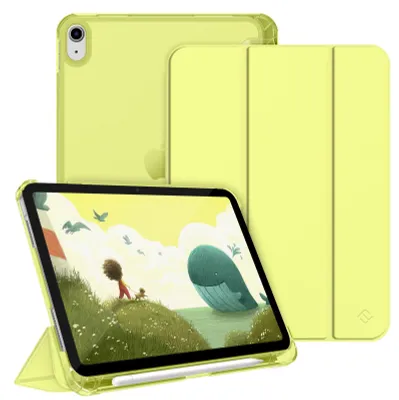 Produktbild von Fintie Hülle für iPad (A16) 11./10. Generation (2025/2022) mit Stifthalter – ultradünne, leichte Schutzhülle mit Hart-PC, Transparente Rückseite, Zitrus