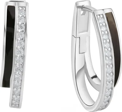 Produktbild von F Klappcreolen 925/- Sterling Silber Zirkonia Lack